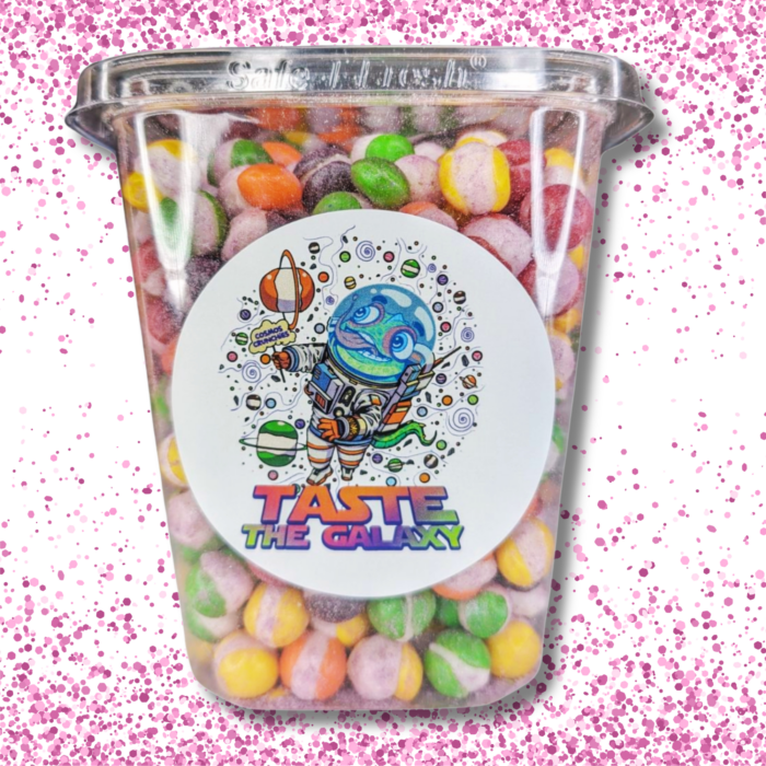 Pink Sparkle Edible Glitter Freeze Dried Skittles